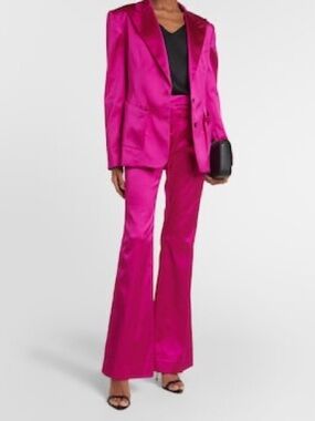 DO+BE Women's Magenta Satin Flared Pants